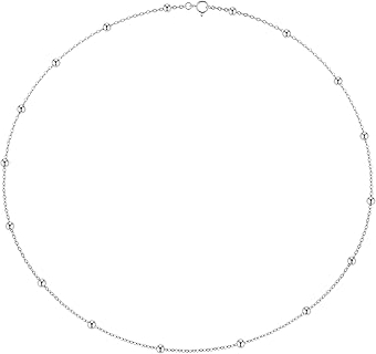 Choker KALVICA en Argent Sterling 925, Chaîne de Perles de 1,5 mm, Anti-Oxydation et Durable, Pour Femmes et Adolescentes, Idéal pour Cadeaux ou Usage Quotidien