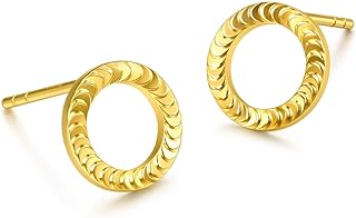 CHOW SANG SANG Dazzling Mirror Gold 999 24K Solid Gold Round-plated, Circle Coin Stud Earrings for Women 94290E