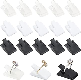 PH PandaHall Présentoir à Bagues de 36 Pièces, en Plastique Durable, Noir, Blanc et Transparent, pour Bijoux et Utilisation Domestique – Idéal pour Cadeaux et Occasions Spéciales