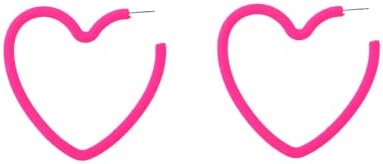 80s Classic Big Heart Star Hoop Earrings Retro Neon Geometric Earrings Party Accessories for Women Girls