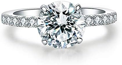 Precision Cut Zircon 2 Ct Round-cut Halo Bridal Ring 925 Silver Accented Brilliant Solitaire Engagement Ring