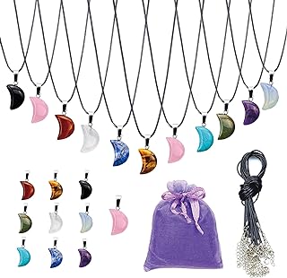 Zenkeeper Hexagonal Natural Crystal Pendants Pointed Crystal Quartz Stone Pendant Drop/Heart Shape Healing Stone Pendants DIY Gemstone Crystal Pendant for Necklace Jewelry Making