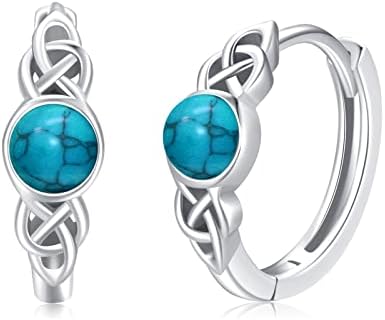 Celtic Knot Hoop Earrings in 925 Sterling Silver with Cubic Zirconia for Women, Hypoallergenic Hinged Hoop Design, Lovely Gift for Any Occasion