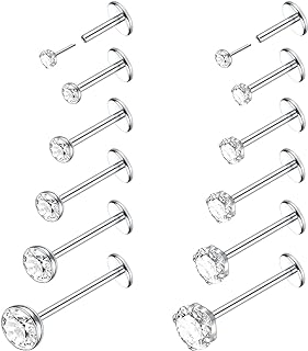 Xpircn 20G 18G 16G Threadless Push in Labret Lip Monroe Ring Nose Medusa Tragus Helix Cartilage Earrings Stud Piercing Jewelry for Women Men