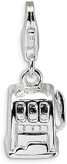 BillyTheTree Jewelry Sterling Silver 3-D Polished Slot Machine w/Lobster Clasp Charm