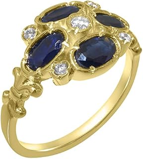 Champagne Sapphire Engagement Ring with 18k Yellow Gold Clasp + Cubic Zirconia Gems for Women + Classic Cluster Design