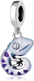 Cute Chameleon Enamel Charms 925 Sterling Silver Animal Beads fit Pandora Charms Bracelets Mothers Day Christmas Gifts for Women Girls