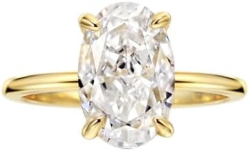 4.0ct Oval Cut Women's Engagement Ring Gold Plated Simulated Diamond Promise Ring Wedding Ring 925 Sterling Silver