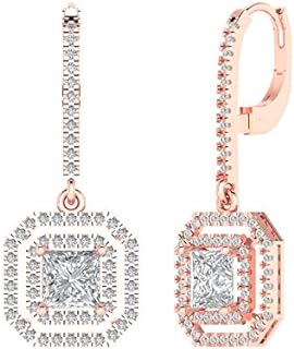 1.0 ct Heart Cut Lab-Grown Diamond Solitaire Stud Earrings with Lever Back in 18K Rose Gold, Made in USA