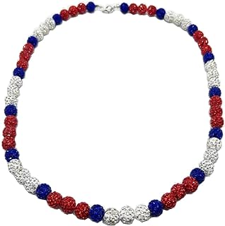 Rhinestone Baseball Necklace For Men Women Baseballer Inspired Beaded Necklace Unisex Discoball Necklaces Jewelry Gift