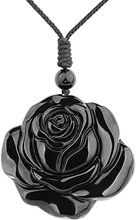 ASGIFT Unisex Ball Chain Obsidian Bead Necklace - Adjustable Protective Amulet with Genuine Healing Crystal - Perfect Gift for Celebrations