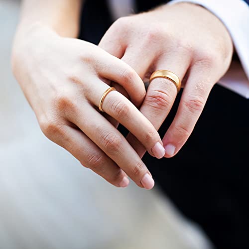 SHINYSO 2mm 4mm 6mm Tungsten Carbide Ring Dome Polished Wedding Band for Men Women Comfort Gold Fit Size 4-13