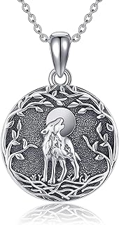 Sterling Silver Wolf Pendant Necklace with Sturdy Cable Chain, Unisex Viking-Inspired Design, Perfect Gift for Men and Women