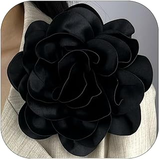 Dainty Satin Fabric Rose Flower Extra Large Big Brooches 7.8in Big Camellia Flower Brooch Pin for Women Fashionable Party Wedding Brooch Jewelry