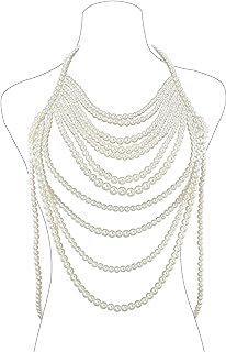 CanB Pearl Body Chain Shoulder Necklace Pearl Top Bikini Sexy Bra Chain Pearls Shoulder Chains Bra Chain Jewelry for women Rave Nightclub Party Body Accessories