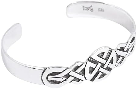 NOVICA Handmade .925 Sterling Silver Cuff Bracelet Taxco from Mexico No Stone Celtic Religious [6 in L (end to End) x 0.7 in W] 'Intricate Cross'