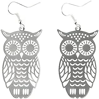 Boho Owl Dangle Earrings with French Wire Back Finding for Women Featuring Elegant Copper Butterfly, Moth, and Mushroom Designs