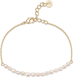 14K Gold Plated PAVOI Pearl Bracelet with Lobster Claw Clasp for Women