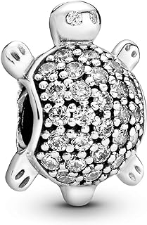 Sparkling Sea Turtle Cubic Zirconia Charm Bracelet with Sterling Silver Chain by Pandora Jewelry