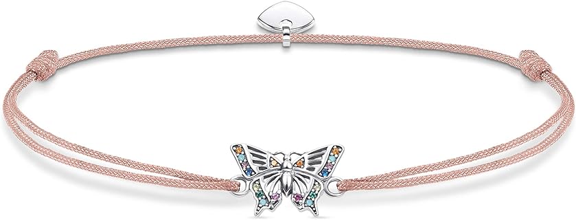 Thomas Sabo Damen Armband mit verstellbarem Schiebeverschluss, 20 cm Länge und Schmetterlingsdesign, aus 925er Sterlingsilber – Perfekt als Geschenk oder für besondere Anlässe