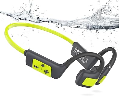 MONODEAL Écouteurs Natation à Conduction Osseuse avec Design Étanche IP68 et Bluetooth 5.4, Mémoire Intégrée de 32 Go, Idéal pour la Natation et le Sport