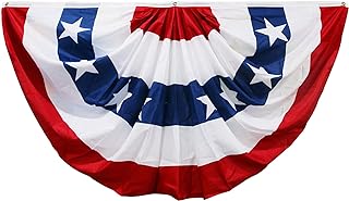 HOOSUN Durable Polyester American Flag Brooch Bunting Decoration, 1.5 X 3 FT, Versatile for Outdoor/Indoor Use, Ideal for Patriotic Holidays-Perfect Veteran's Day, Independence Day Accessory