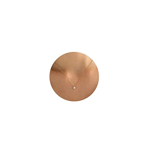 Cubic Zirconia Necklace for Women,Dainty 14k Gold Diamond Necklace for Women Simple CZ Diamond Heart Pendant Necklaces for Women Trendy Gold Choker Necklaces For Women Aesthetic Gold Jewelry Gift for Girls