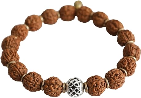 Authentic Rudraksha Mala 5face - Rudraksha bracelet(11mm)-Suitable for yoga, meditation and wearing - No chemical, wax and color treatment - Imported from Nepal