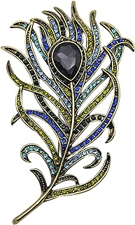 Gyn&Joy Vintage Peacock Feather Brooch Pin