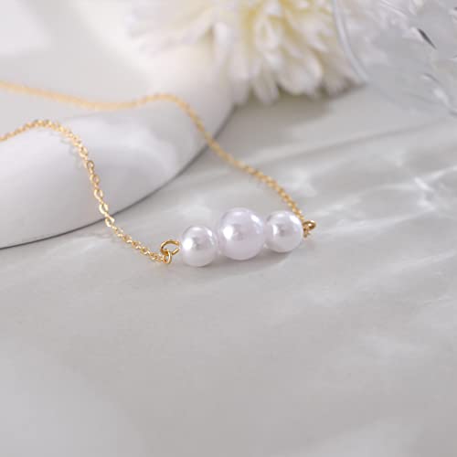 Dainty Choker Necklace for Women 14K Gold Plated Pearl Choker Necklace Trendy Minimalist Pearl Choker Jewelry Gifts