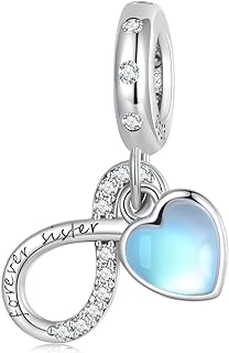 Queen Crown & Infinity Heart Sterling Silver Clasp Sister Charm Bracelet for Women with Evil Eye and Footprint Pendants - Perfect Mother's Day or Birthday Gift