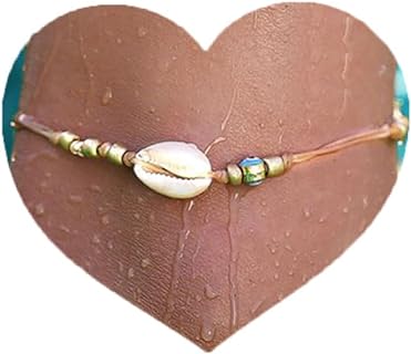 Shell Anklet Bracelet Boho Fashion Beach Braided Rope Ankle Bracelet Gold Beaded Foot Jewelry for Women and Teen Girls