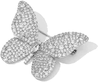 Luxury Butterfly Full CZ Brooches Pins Sparkly Crystal Animal Brooch Classic for Wedding Party Dance Banquet for Women Ladies Dainty Elegant Beautiful Girls Minimalist Lapel Pins Dress Suit Ceremony Clothes Accessories Jewelry Mother's Day Valentine's Day Decor Christmas Gifts