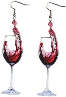 Lifelike 3D Simulation Beer Mug Earrings Miniature Wine Glass Dangle Drop Earrings for Women Girls Cute Funny Food Ear Jewelry