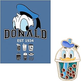 Vintage Donald Duck Metal Brooch with Pin Clasp & Rhinestone Embellishment - Alloy, Versatile & Chic for Backpacks & Clothes