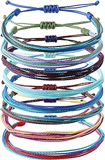 Stealth stone 8 Pieces String Ankle Bracelets for Teen Girls Aesthetic Waterproof Handmade Wrap Friendship Braided Bracelet for Women Men