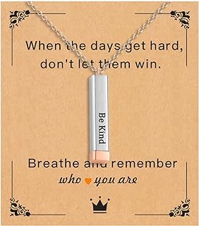 Gold Stainless Steel Square Pendant Necklace with Box Chain for Women - Tube Motivational Design