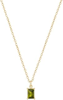 Joxevyia Birthstone Necklace for Women Crystal Birthstone Necklace Minimalist Emerald Cut Diamond Necklace Birthday Gift for New Mom Valentines Mother's Day Christmas Gift for Her