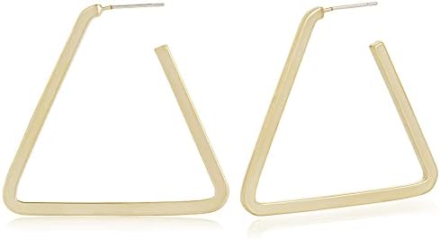 Geometric Big Hollow Triangle Matte Gold Plated Drop Dangle Earrings Jewelry for Women Girls