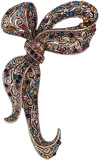 Vintage Bowknot Brooch For Women Multicolor Rhinestone Flower Pin Party Office Brooches Pins Dress Clothing Accessories Jewelry for Women Girls