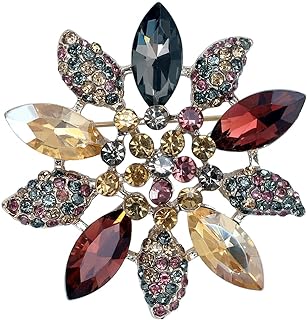 Women's Crystal Elegant Flower Brooch Rhinestone Brooches Jewelry for Girls Ladies Chrismas Birthday Gift