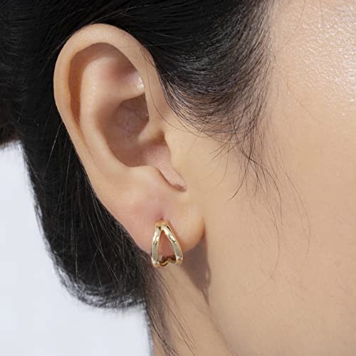 Amazon Essentials 14K Gold or Rhodium Plated Split Hoops