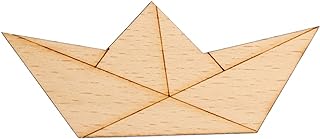 Sturdy Wood and Silvered Metal Origami Boat Brooch Pin by Miniblings for All Ages, Allergy-Free from Germany, Unique Design