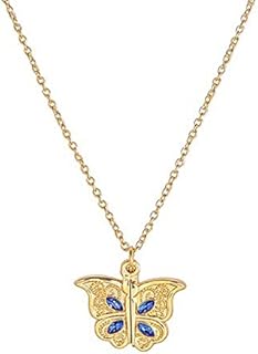 Durable Zinc Butterfly Locket Necklace with Strong Cable Chain - Elegant Heart-shaped Design - Ideal Women's Keepsake Gift