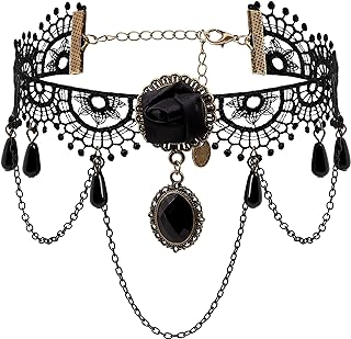 Sacina Gothic Black Lace Choker, Flower Choker Necklace, Victorian Velvet Choker, Gothic Choker, Vintage Necklace, Christmas New Year Jewelry Gift for Women