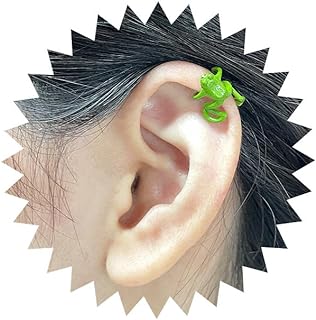Charming Zinc Vintage Green Frog Ear Cuffs with Push-Back Design for Women and Teen Girls - Creative Climber Design