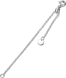 1pc 925 Sterling Silver 1.5mm Necklace Extender Chain 4inch Bracelet Anklet Single Bead Extension Adjustable Length