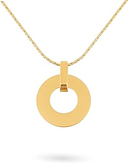 Stunning Gold Circle Necklace for Women - Trendy Minimalist Pendant Design - Stylish Circle Pendant Necklace - Simple Necklace for Women - Elegant Gold Pendant Jewelry - Fashionable Circle Pendant