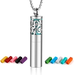 Essential Oil Necklace for Women, Diffuser Necklaces 316L Stainless Steel, Diffuser Pendant with 10 Felt Pads, Aromatherapy Necklace Gift Set for Birthday, Christmas