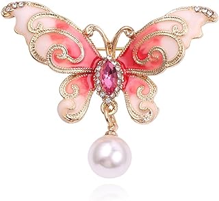 AKOAK 1 Pack Butterfly Lightproof Pearl Brooch Brooch Multicolor Butterfly Small Brooch Collar Pin Pearl Butterfly Ggirl Dress Accessories